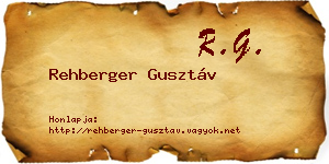 Rehberger Gusztáv névjegykártya